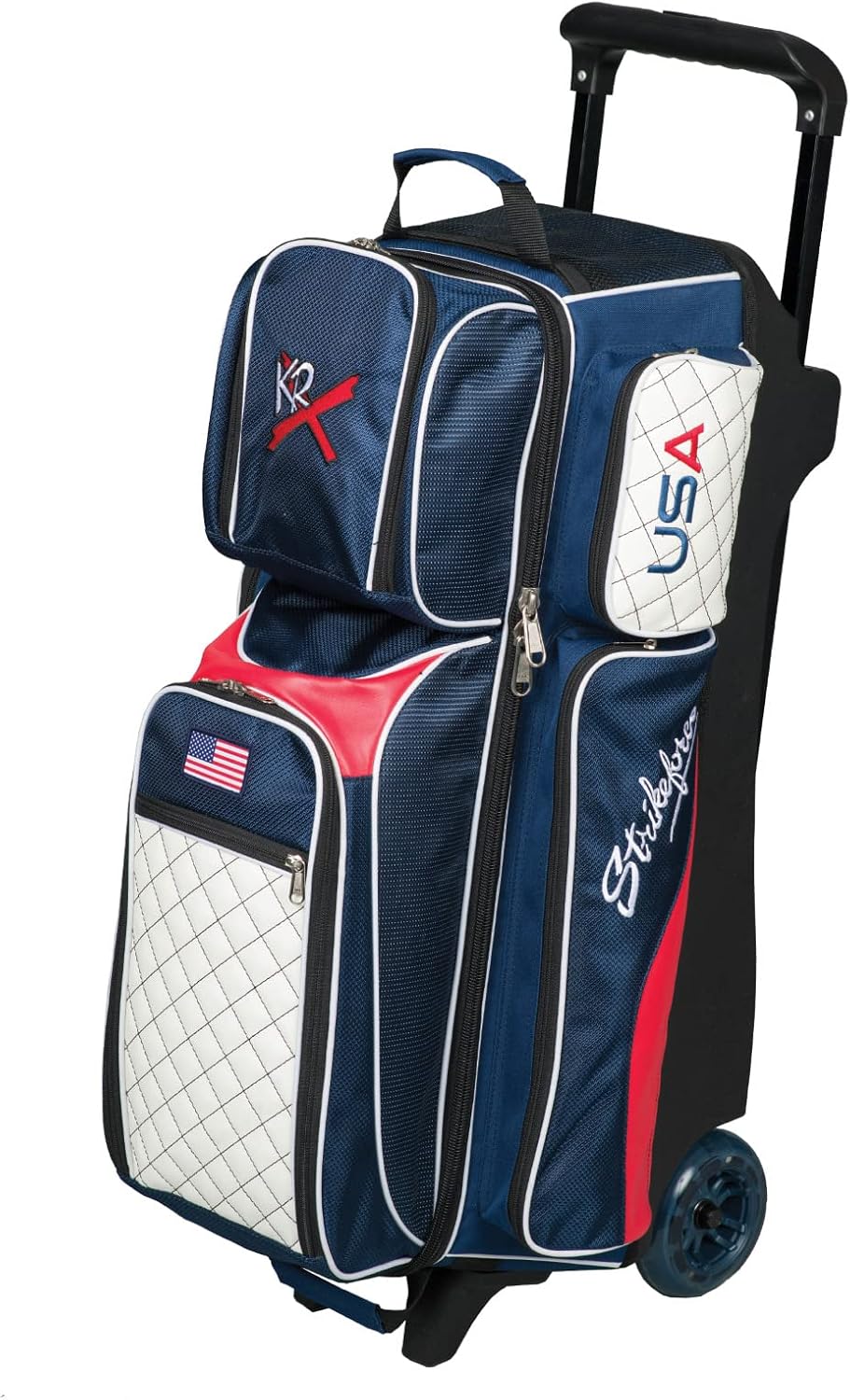 KR Strikeforce Royal Flush Triple Roller Bowling Bag - USA