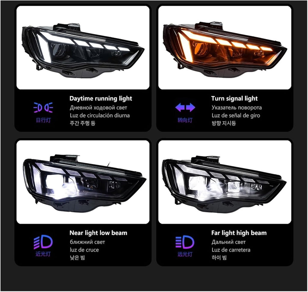 Car Lights Compatible With A3 8V Sedan Sportback 2013-2016 S3 LED Auto Headlight Assembly Upgrade A5 Design LHD RHD Tool Accessories(Original Xenon,LHD)