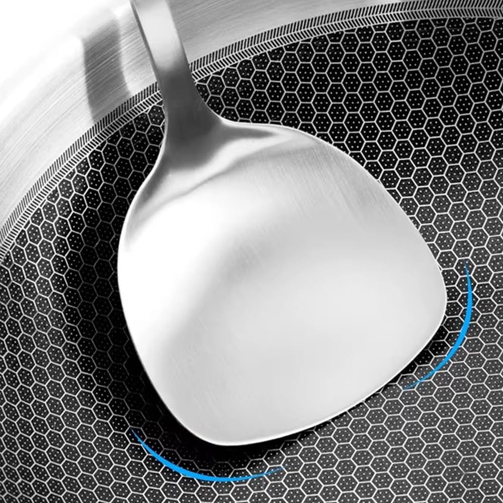 Stainless Steel Cooking Utensils Set with Holder, 5-Pieces All Metal Kitchen Utensils, Kitchen Tools with Countertop Rotating Stand