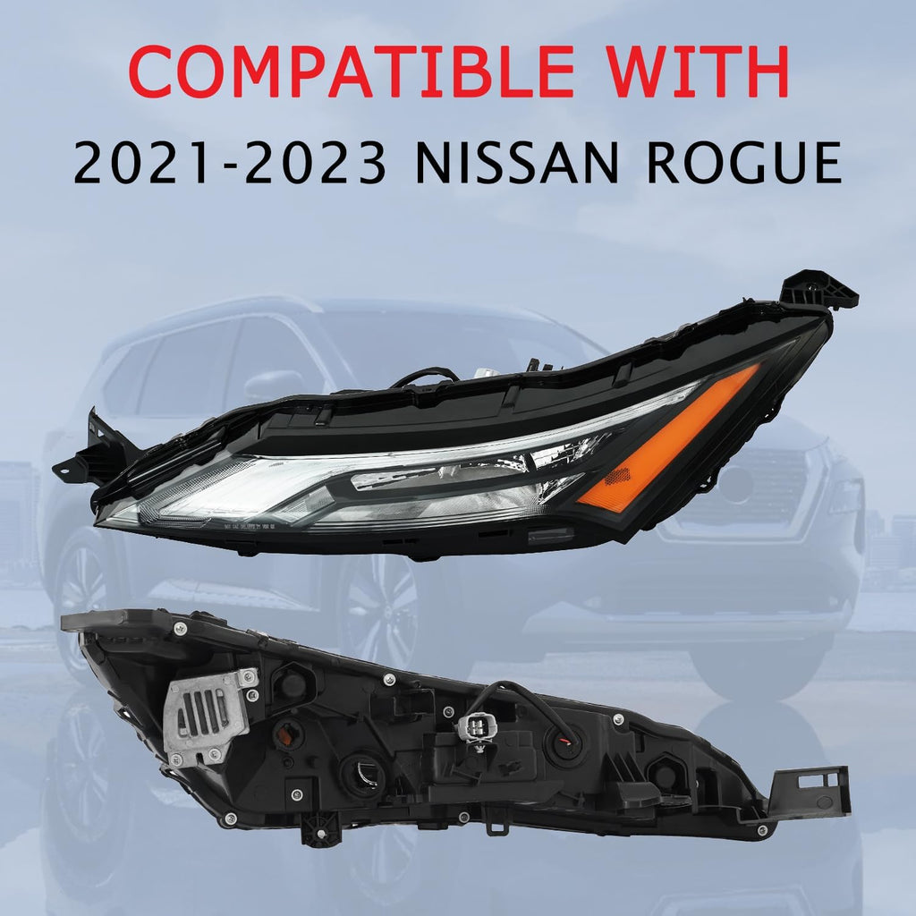 KARPAL Halogen Turn Signal Light Compatible with 2021-2023 Nissan Rogue w/LED DRL w/Halogen Indicator Light Driver and Passenger Side Replacement NI2562102 NI2563102