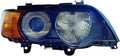 Replacement For BMW X5 2000 2001 2002 2003 Xenon Headlight Unit W/O Control Assembly,W/Hid Bulb Yellow Turn Indicator, Right/Passenger Side, Black Housing, BM2519108