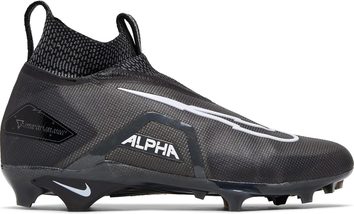 Nike Alpha Menace Elite 3 CT6648-010 Black-Iron Grey-White Men's Football Cleats 13 US