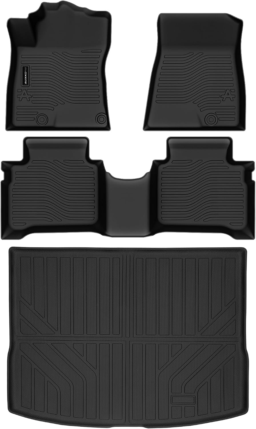 Auxko All Weather Floor Mats Cargo Mat Fit for Kia NIRO Hybrid 2026-2023 (Not for PHEV or EV) TPE Floor Liner Trunk Mat NIRO Accessories All Season Odorless Anti-Slip Black