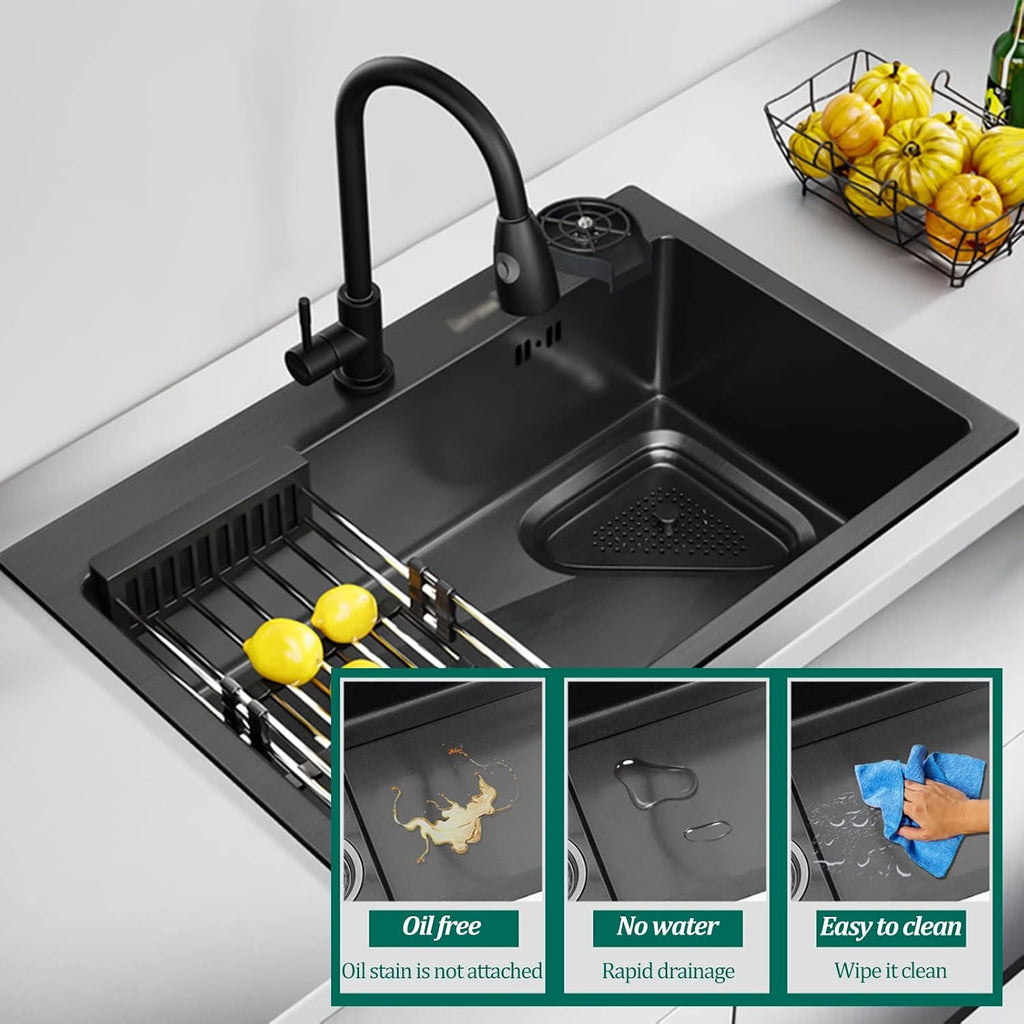 Kitchen Sinks, Kitchen Sink Multi-Function Bar Prepare Sink with Faucet Cup Washer Single Bowl Sink Single Bowl Kitchen Sink (72 * 45Cm