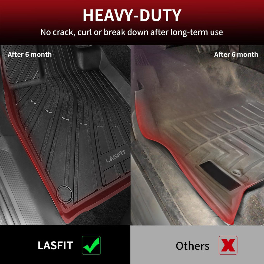 LASFIT Floor Mats Fit for Volkswagen ID.4 2021-2026, Custom Fit TPE All Weather Waterproof Floor Liners 1st & 2nd Row Car Mats, Black