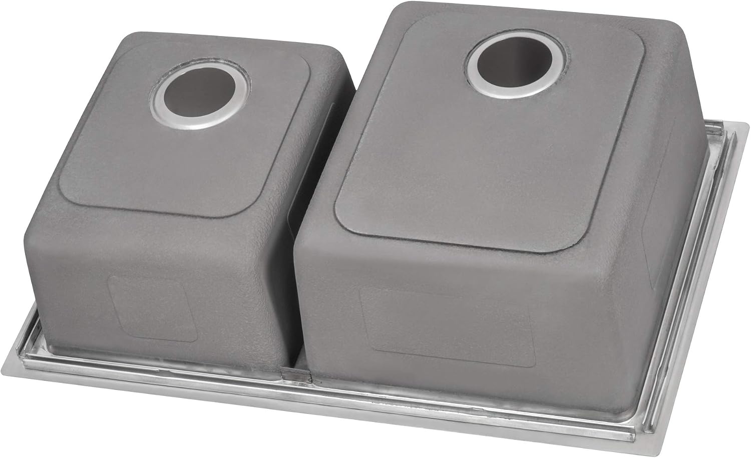 Ruvati 33 x 22 inch Drop-in Topmount Kitchen Sink - 16 Gauge Stainless Steel 60/40 Double Bowl Kitchen Sink with Brushed Finish hides scratches, Easy-to-Clean Drop-in kitchen Sink - RVM5166