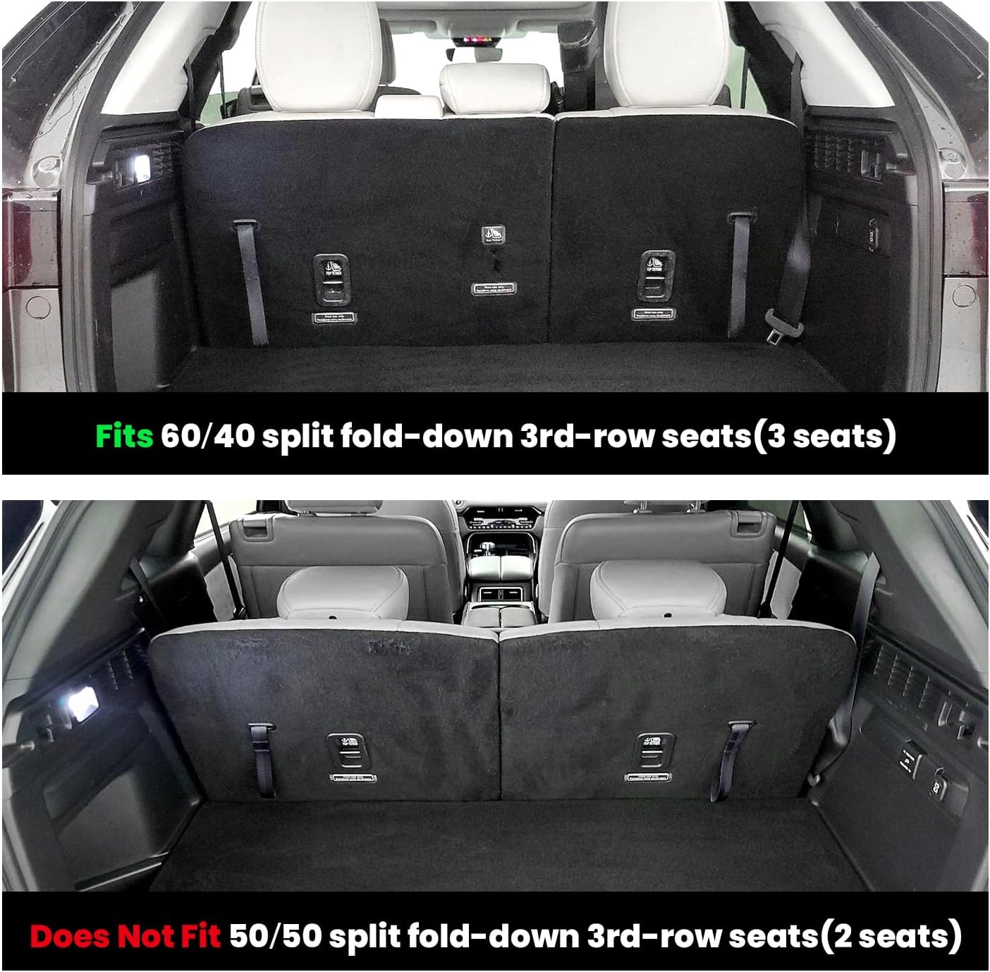 LASFIT Floor Mats & Backrest Mats & Cargo Mats for Mazda CX-90/CX-90 PHEV 2026 2025 2024 7 Seats (Only Fit 3rd Row 60/40 Split-Bench Seats) All Weather TPE Custom Fit Car Liners for CX-90/CX-90 PHEV