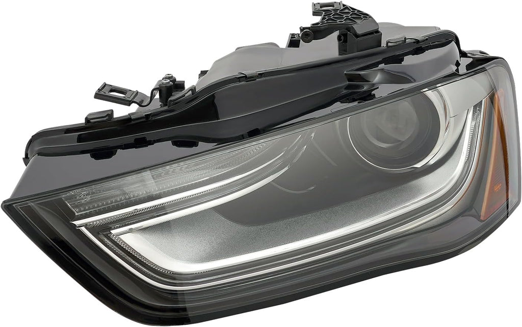 Left and Right Side Headlight Assembly, Passenger&Driver Side Xenon Headlight Lamp, HID/Xenon Non-AFS Projector Headlight Headlamp For 2013-2016 Audi A4 w/o Curve Lighting (Left)