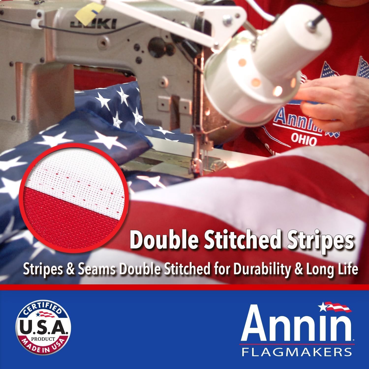 Annin Flagmakers (2750) Tough-Tex American Flag, Made in USA, 8 x 12 Feet, Polyester