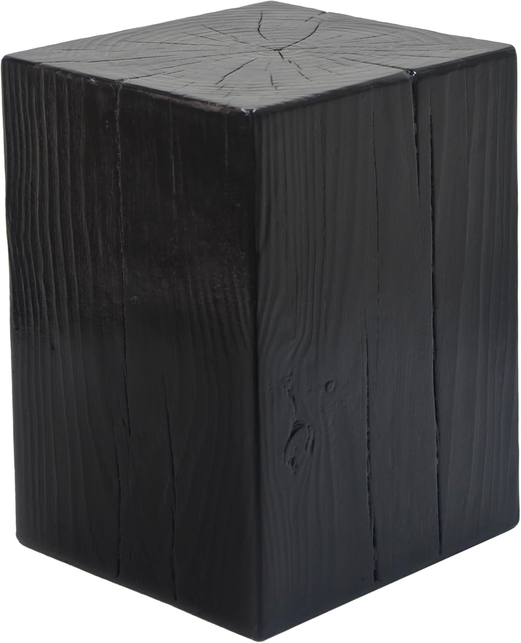 Christopher Knight Home Bard 18' Square Living Room Side Table, Wood-Like Distressed Finish End Table, Decorative Accent Table for Indoor Outdoor Usage, Space Saving Furniture, Black
