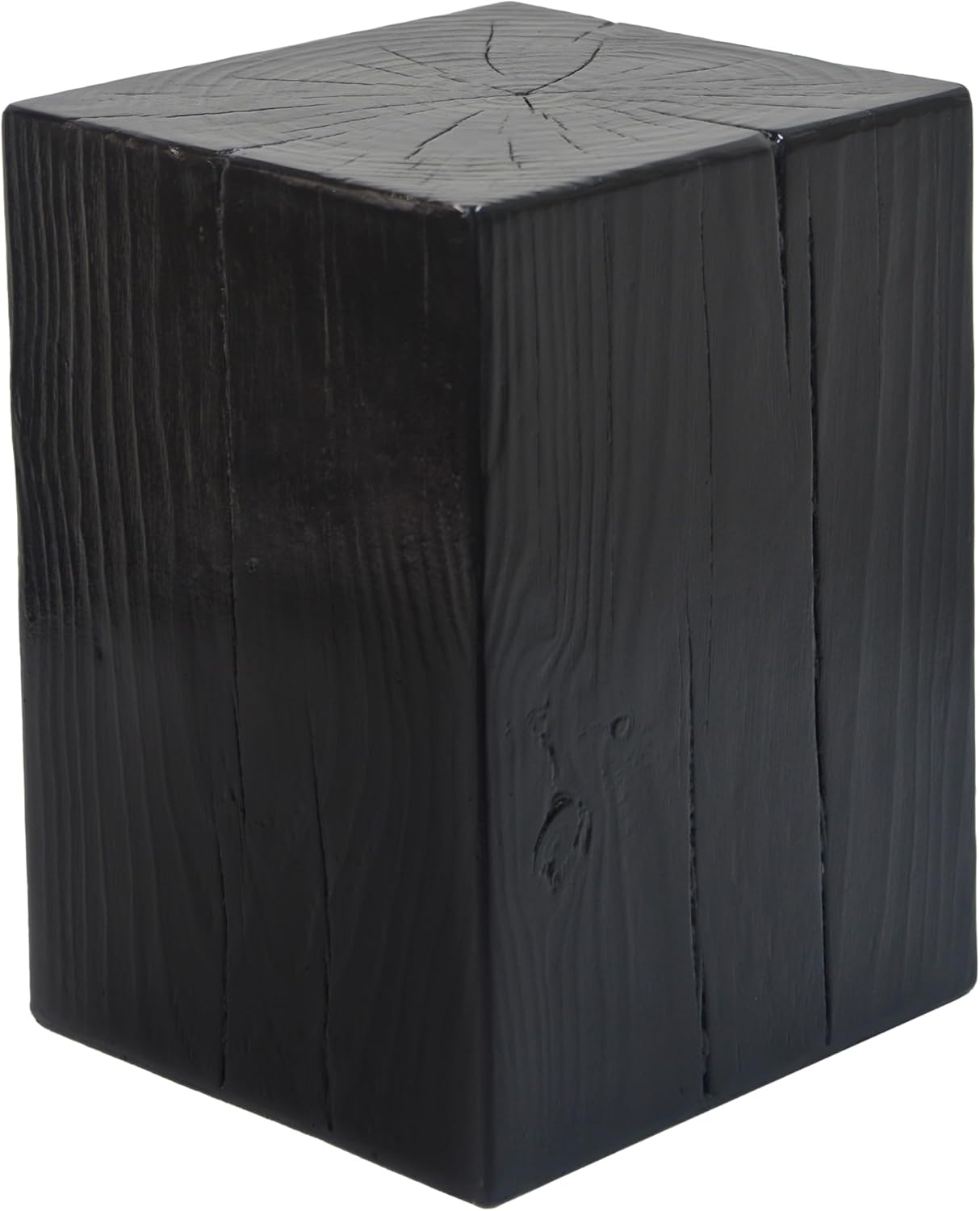 Christopher Knight Home Bard 18' Square Living Room Side Table, Wood-Like Distressed Finish End Table, Decorative Accent Table for Indoor Outdoor Usage, Space Saving Furniture, Black