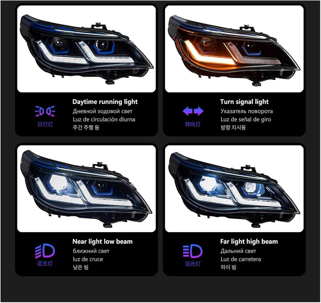 Car Lights Compatible With BMW E60 2003-2010 5 Series 520i 525i 530i LED Auto Headlight Assembly Upgrade Golden Design LHD RHD Accessories(03-06 Golden Eyes)