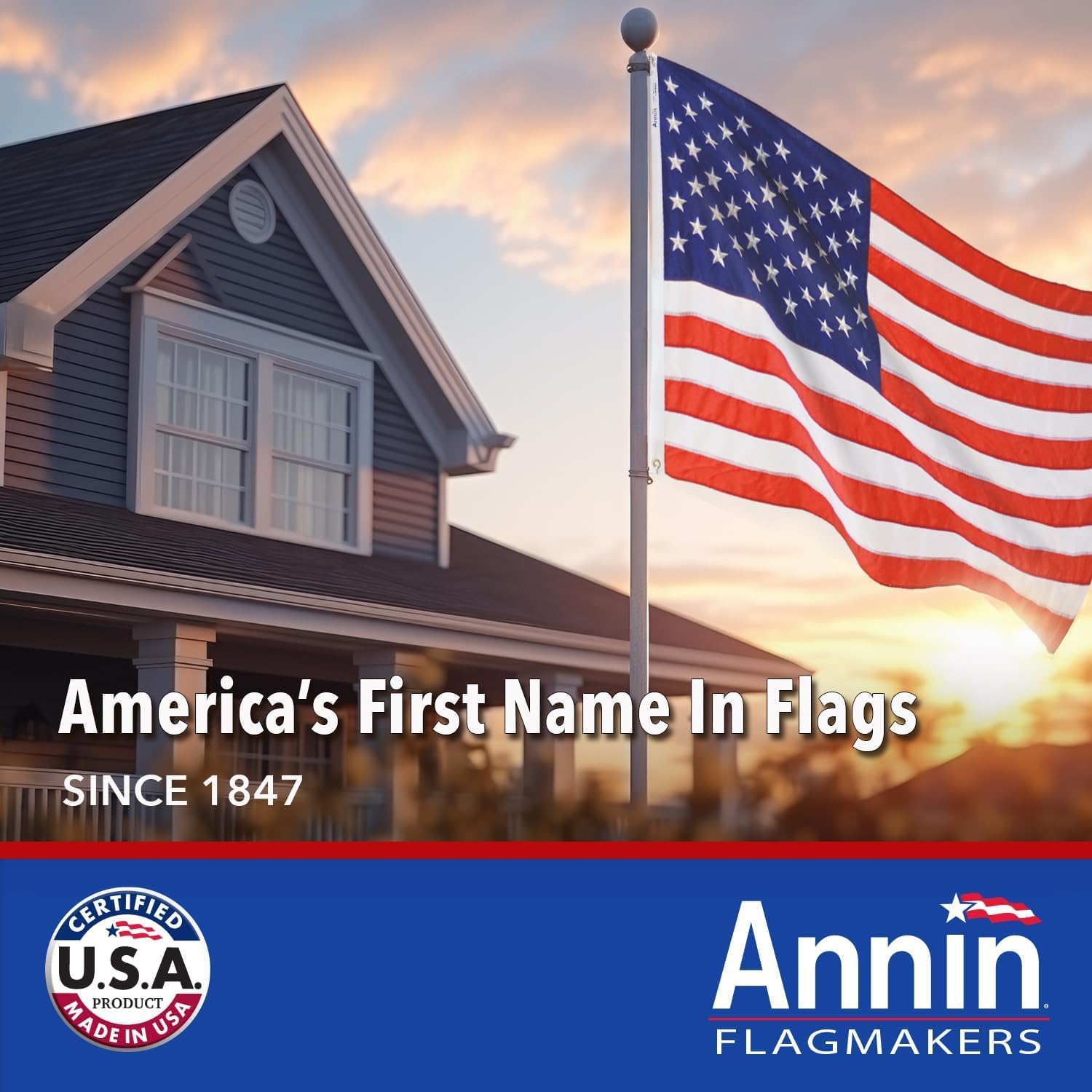 Annin Flagmakers (2750) Tough-Tex American Flag, Made in USA, 8 x 12 Feet, Polyester