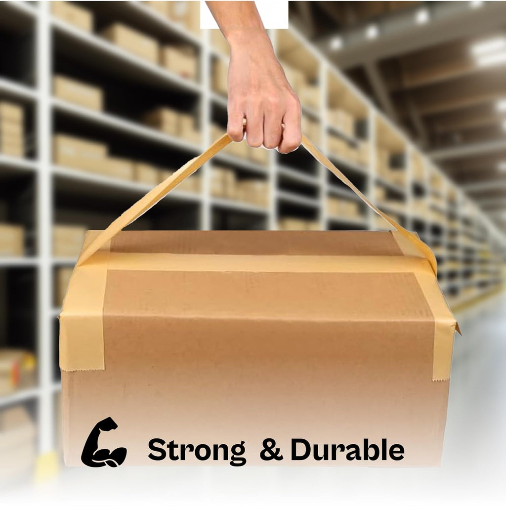 PSBM Reinforced Kraft Tape, 24 Rolls, 6.3 Mil Thick, 2.83 Inch Wide, 55 Yards Per Roll, Total 1320 Yards Heavy Duty Brown Tape for Packaging, Shipping, Moving & Sealing