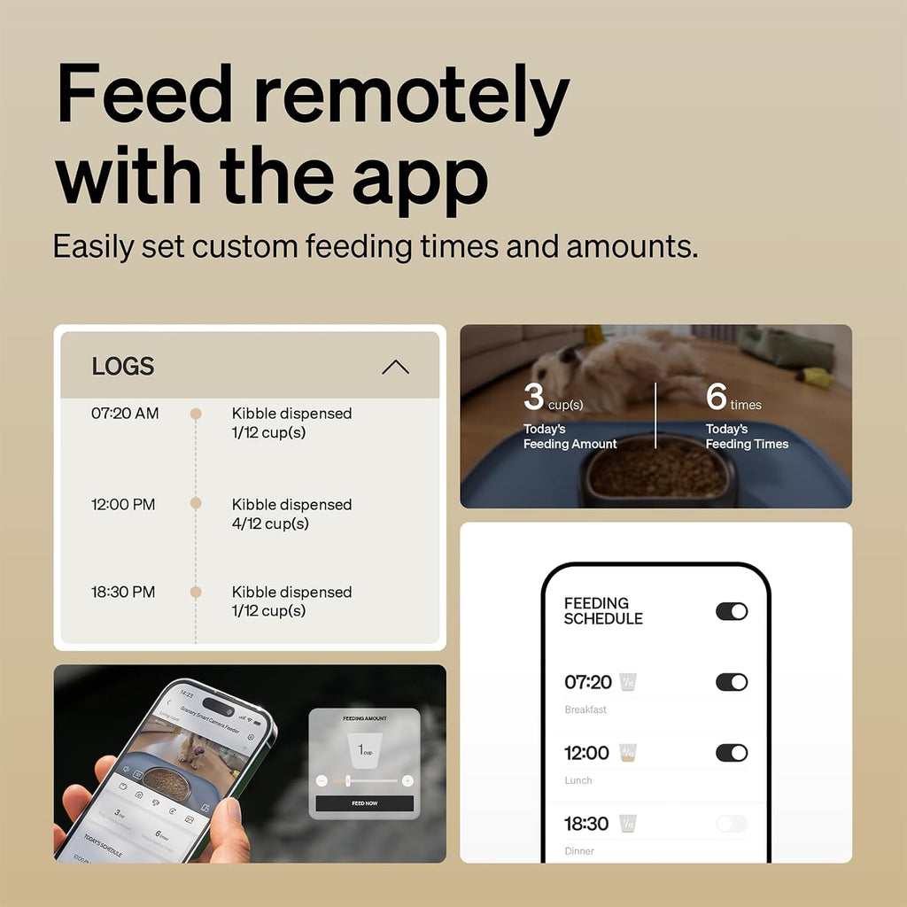 PETLIBRO Automatic Cat Feeder with Camera, 1080P HD Video with Night Vision, 5G WiFi Pet Feeder with 2-Way Audio, Low Food & Blockage Sensor, Motion & Sound Alerts for Cat & Dog Single Tray