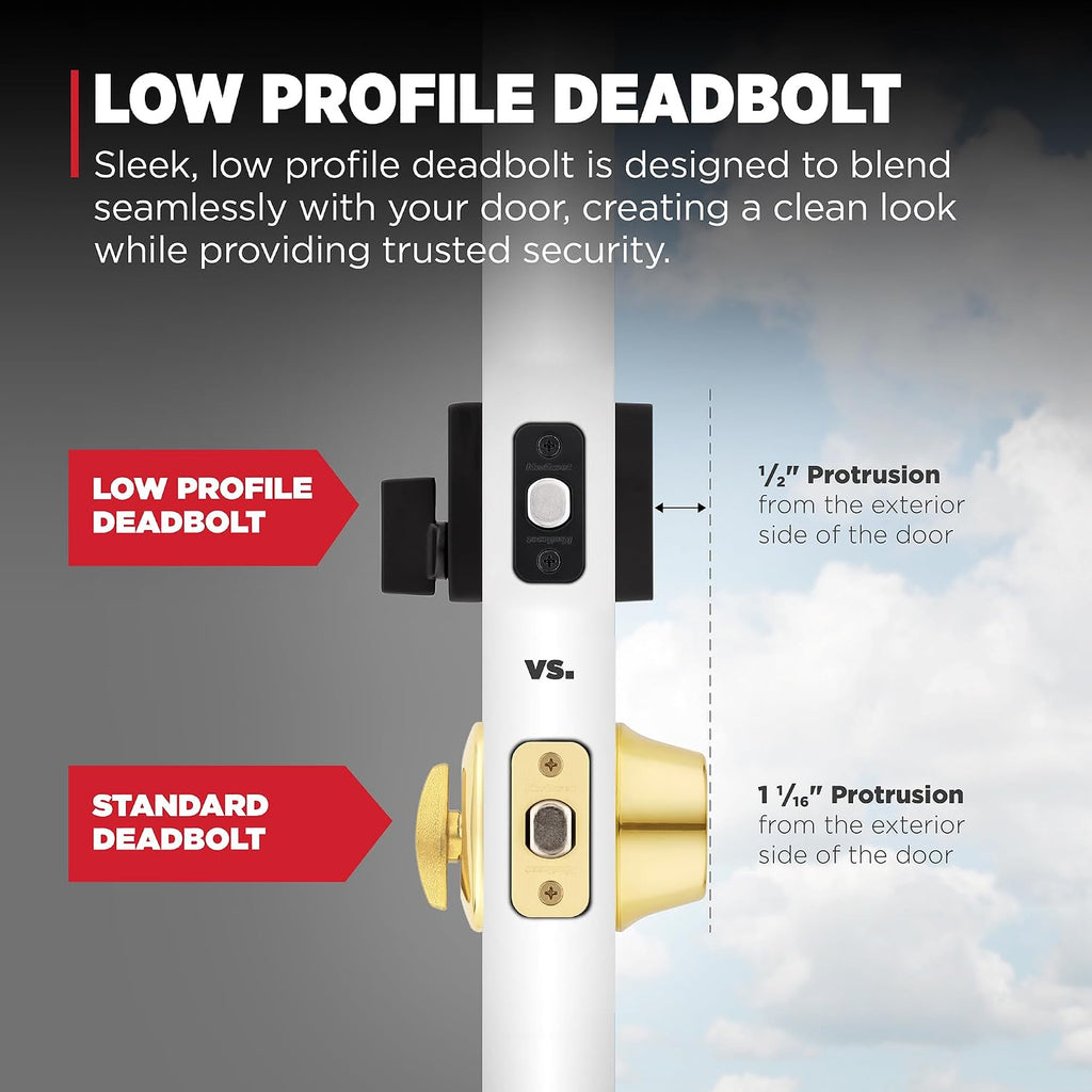 Kwikset San Clemente Front Door Lock Handle and Deadbolt Set, Entry Door Handleset Exterior with Interior Reversible Lever, Matte Black, Pick Resistant SmartKey Rekey Deadbolt Security
