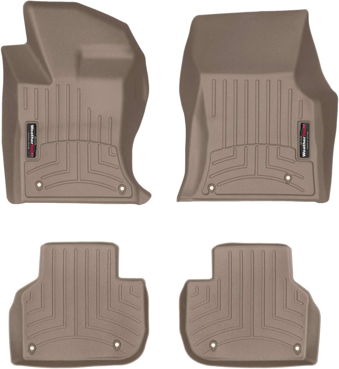 WeatherTech Custom Fit FloorLiners for Jaguar XF - 1st & 2nd Row (4511031-4510032), Tan