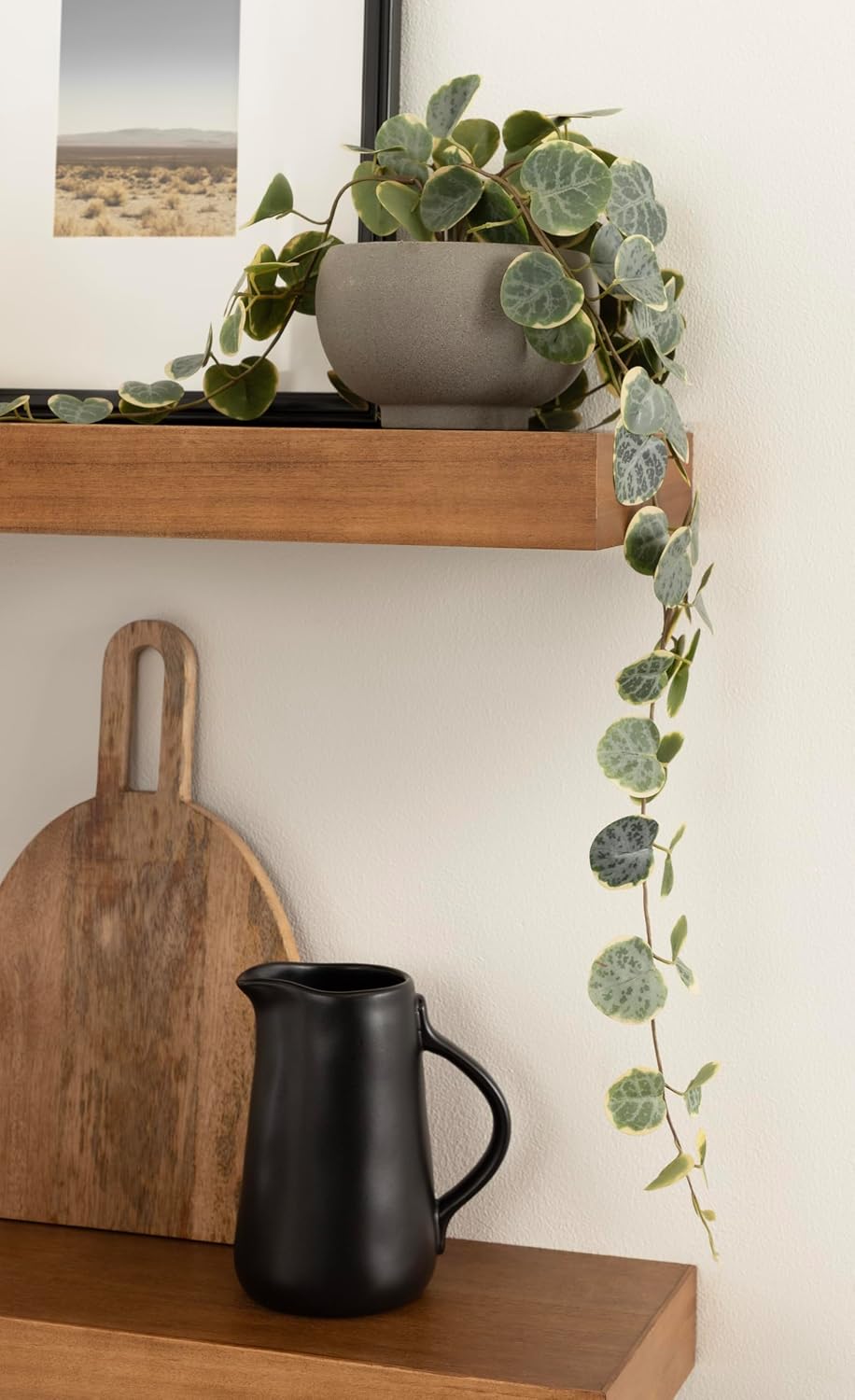 Kate and Laurel Havlock Modern Wood Two-Piece Floating Corner Shelf Set, 26 x 8 x 3, Rustic Brown, Wooden Corner Shelving with Unique Geometric Shape for Living Room Decor or Entryway Storage