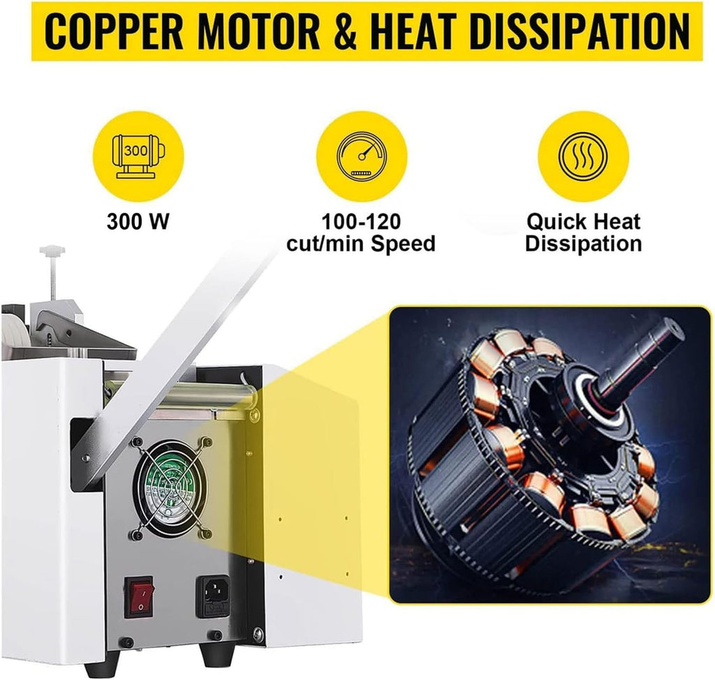 Automatic Heat-Shrink Tube Cutting Machine, Tube Cable Pipe Cutter, Smart Cutting Machine, Blade Height 15Mm, for Sleeve, Rubber/Plastic Tube (110V