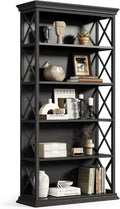 Little Tree 6-Tier Bookcase, 71 Inches Industrial Bookshelves, Floor Standing Display Storage Shelves Tall Bookcase for Home Office, Living Room, Bed Room