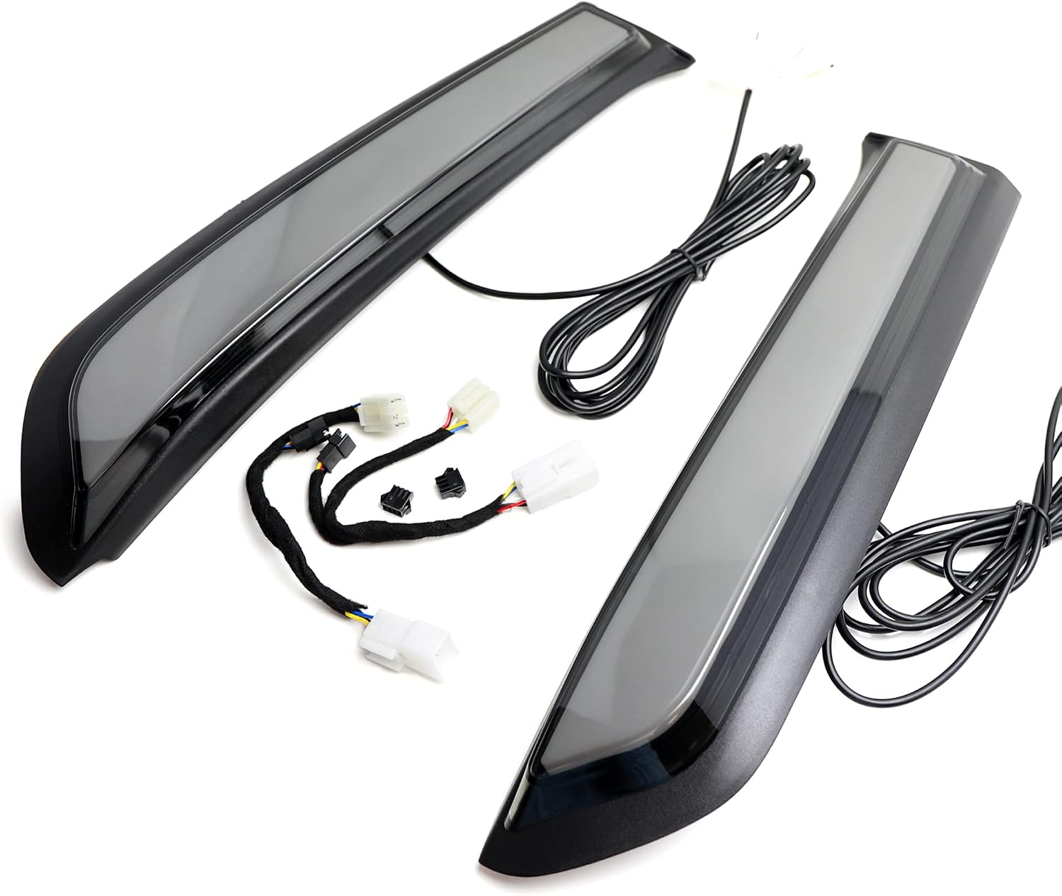 iJDMTOY Smoked Lens Full LED Rear Window Pillar Vertical Fit Tail/Brake Light Bar Kit Compatible With 2010-2024 Toyota 4Runner, Replace OEM LH/RH Rear Windshield Outside Liftgate Molding Trims