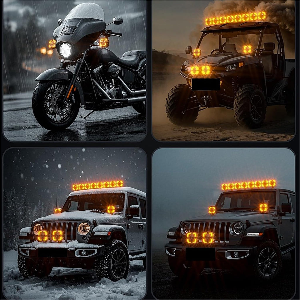 For Jeep Offroad Truck 4x4 SUV ATV Car Led Work Light Bar Spotlight Amber 12V Auxiliary Accessories(2 lamp only)