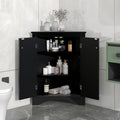 Corner Cabinet with Adjustable Shelves and Doors, Freestanding Bathroom/Kitchen/Living Room Floor Storage Organizer, MDF Boards