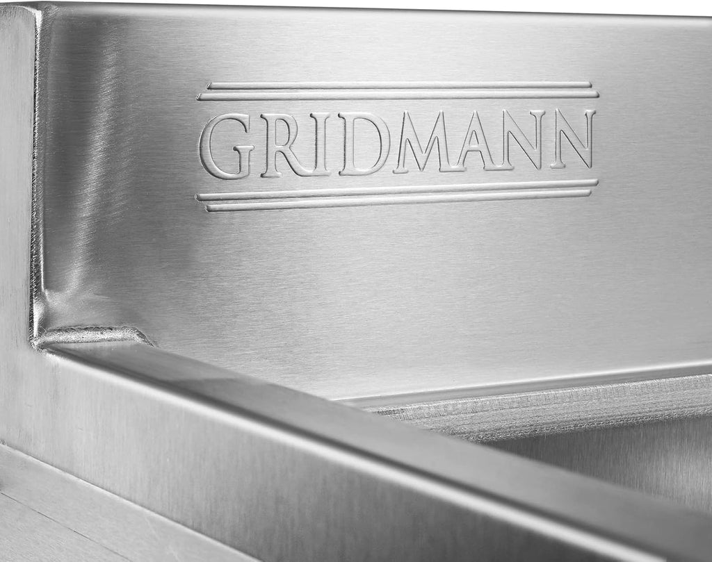 GRIDMANN 3 Compartment Stainless Steel Bar Sink, NSF Commercial Kitchen Underbar Sink with 10' L x 14' W x 10' D Bowls for Restaurant, Laundry, Garage