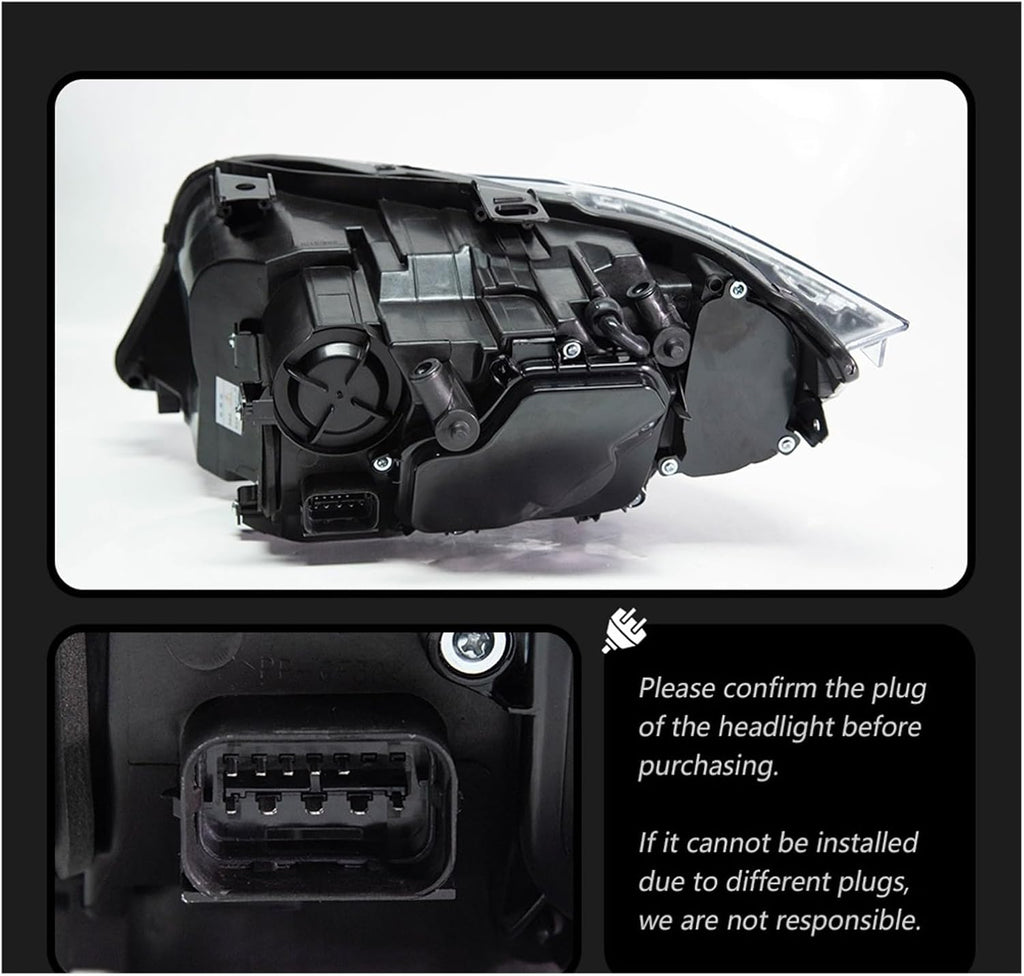 Car Lights Compatible With BMW E90 3 Series 2005-2012 LED Auto Headlight Assembly 318i 320i 325i Upgrade Laser Kit Design Tool Accessories(For 09-12 Halogen,LHD)
