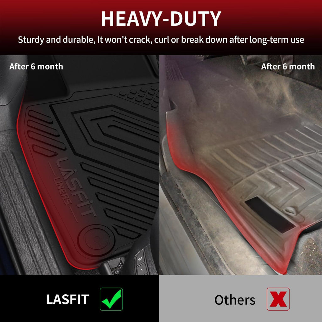 LASFIT Floor Mats & Backrest Mats & Trunk Mat for Mazda CX50 2023-2026 (Not for Hybrid) All Weather TPE Custom Fit Floor Liners Car Mats Accessories, 1st & 2nd Row & Seatback & Cargo Mats, Black