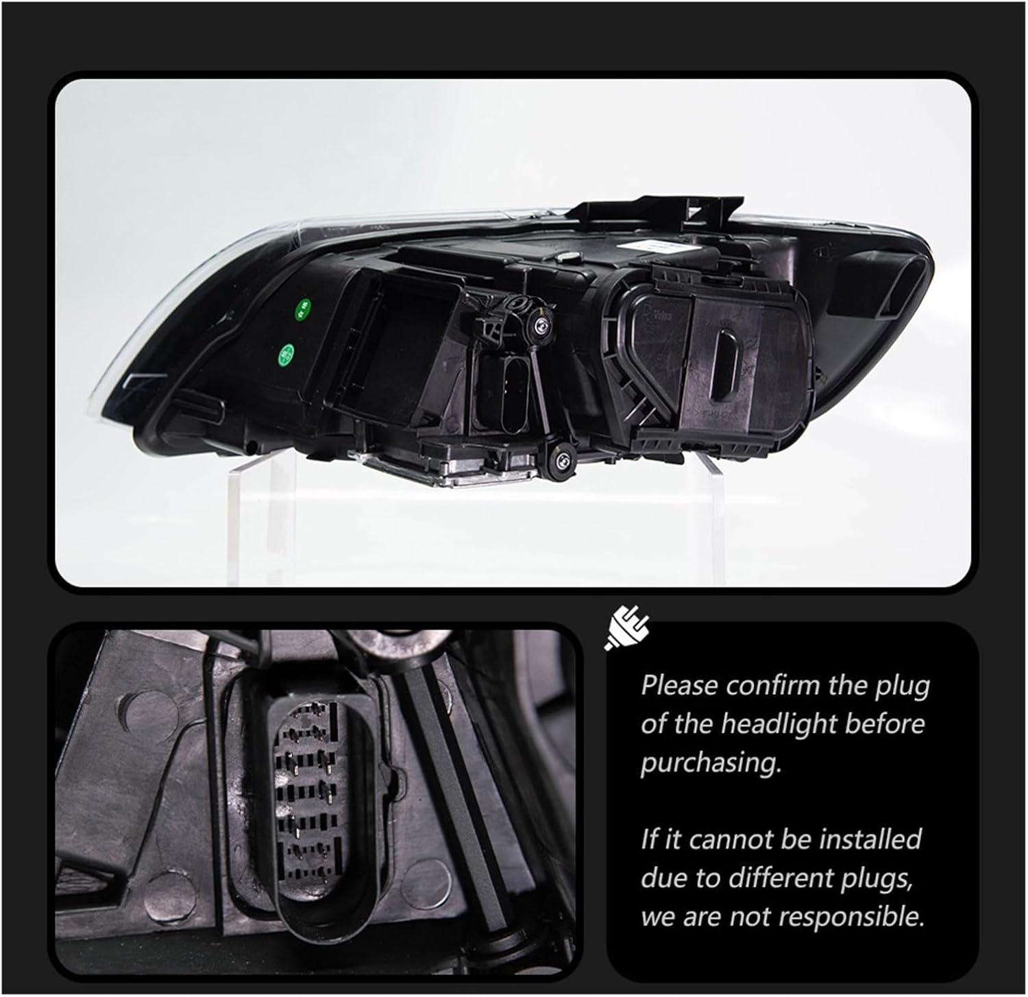Car Lights Compatible With Q7 2006-2015 SQ7 LED Auto Headlight Assembly Upgrade RS Q8 Style Design Bifocal Lens Exterior Accessories(For 10-15 No AFS)