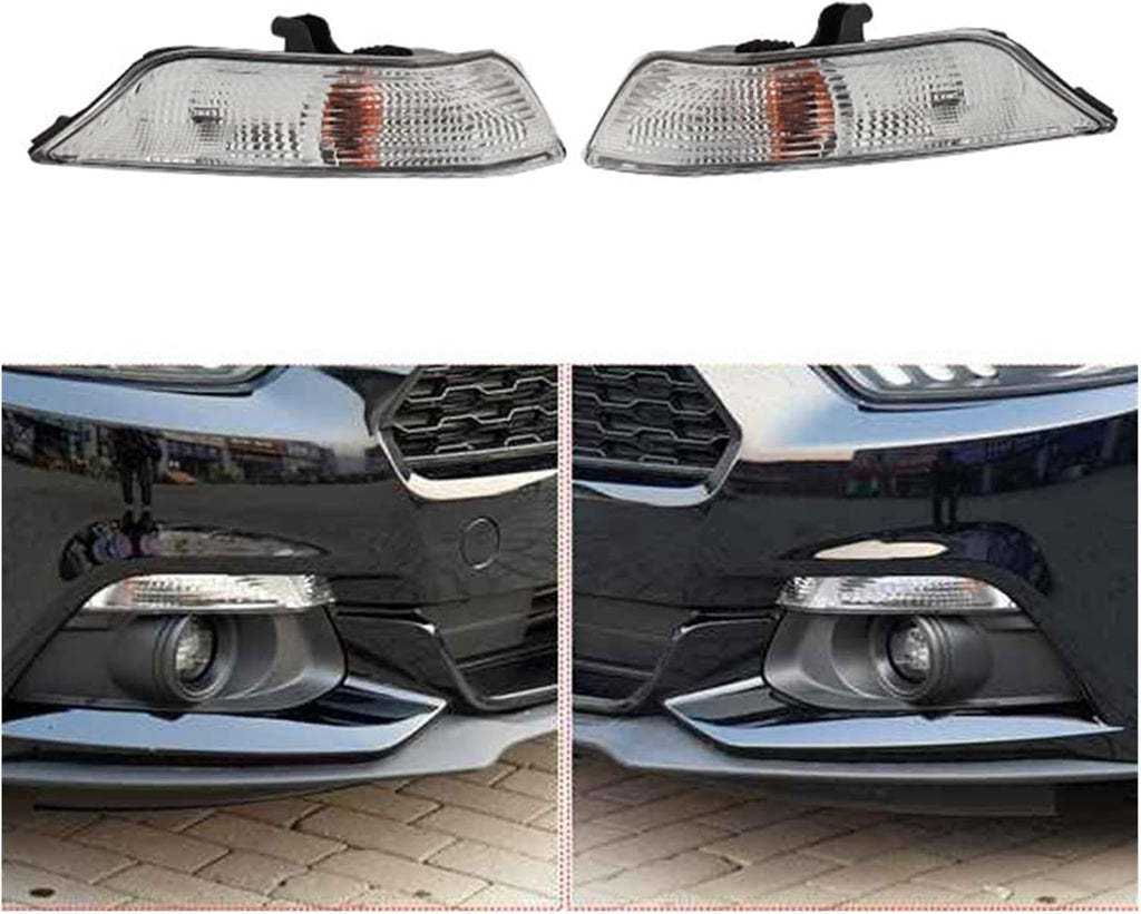 Car Front Bumper Corner Turn Signal Lights Compatible With Mustang 2015-2017 Headlights Indicator Lamp With Bulbs