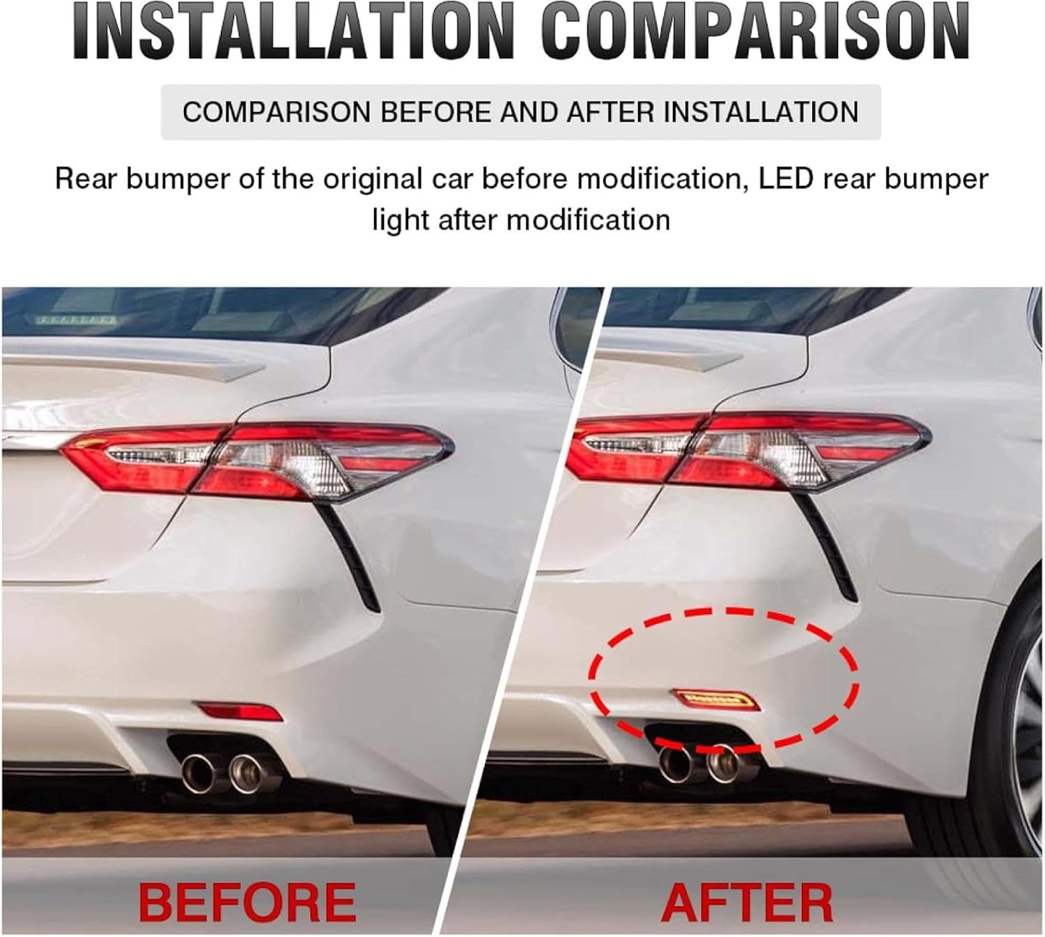 Fog Lights lights 2Pcs Rear Bumper Reflector Light For Camry 2018 2019 Red Taillight Car Brake Parking Indicator Fog Lamp 12V