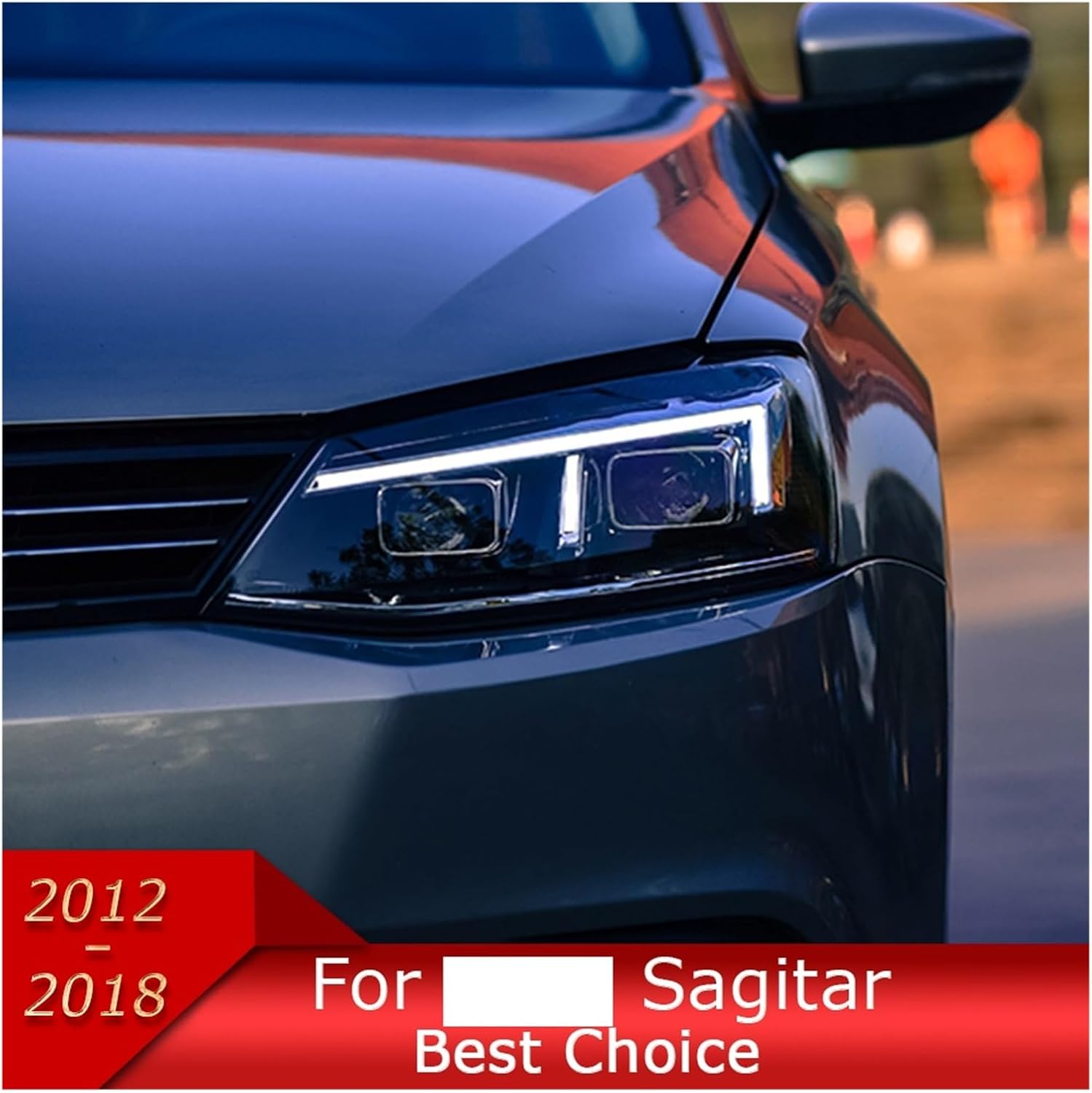 Car Lights Compatible With Jetta Sagitar 2012-2018 LED Auto Headlight Assembly Upgrade R8 Style Design Bifocal Lens Tool Accessories