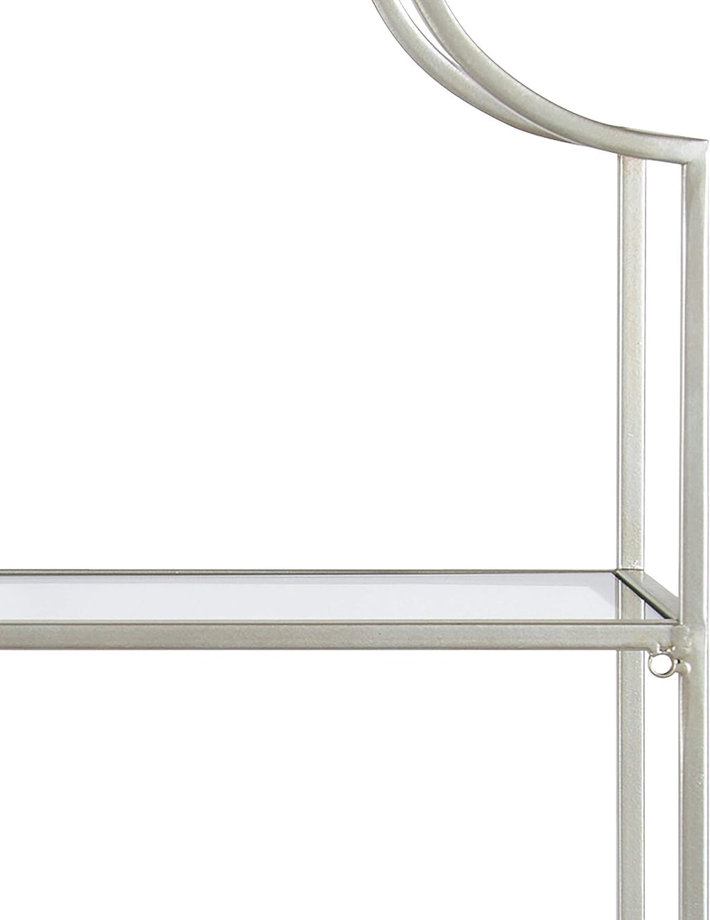 Kate and Laurel Ciel Glam 3-Tier Scalloped Wall Shelf, 20 x 30, Silver, Modern Shelving with Glass Tiers