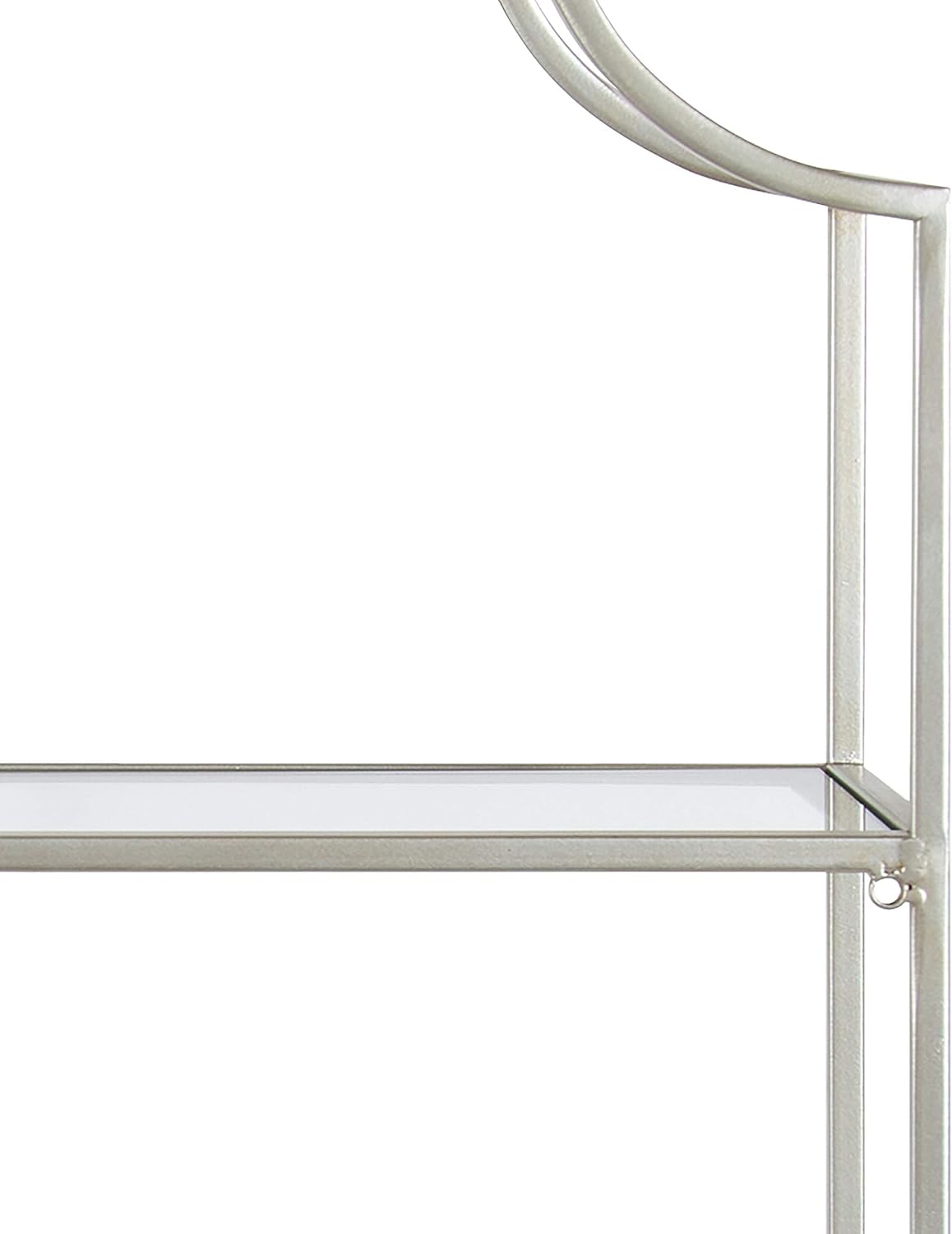 Kate and Laurel Ciel Glam 3-Tier Scalloped Wall Shelf, 20 x 30, Silver, Modern Shelving with Glass Tiers