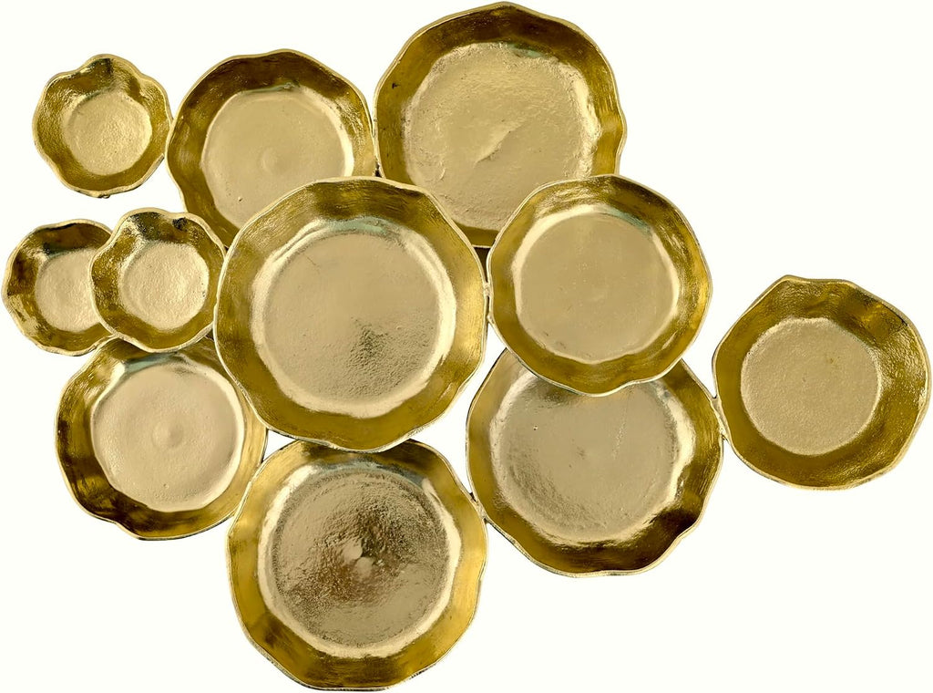Cruiser's Caché 24' Cluster of 11 Serving Bowls. Rustic Gold Finish, Hand-Crafted, Artisan Made