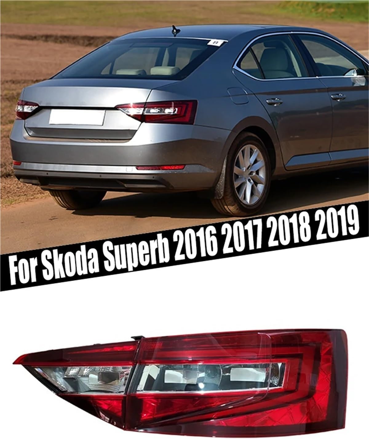 Compatible with Skoda Superb 2016 2017 2018 2019 Car Rear Tail Light Signal Lamp Tail Lamp Housing Brake Stop Indicator Lamp Car Accessories(Inner Right)