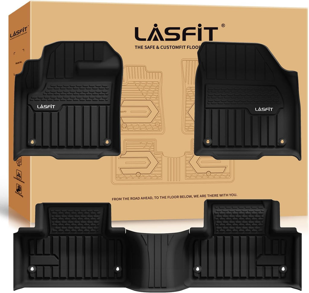 LASFIT Floor Mats Fit for Land Rover Range Rover Evoque 2011-2019, Custom Fit TPE All Weather Waterproof Floor Liners 1st & 2nd Row, Fit 5 Door and Coupe (Not for Convertible), Black, Easy to Clean
