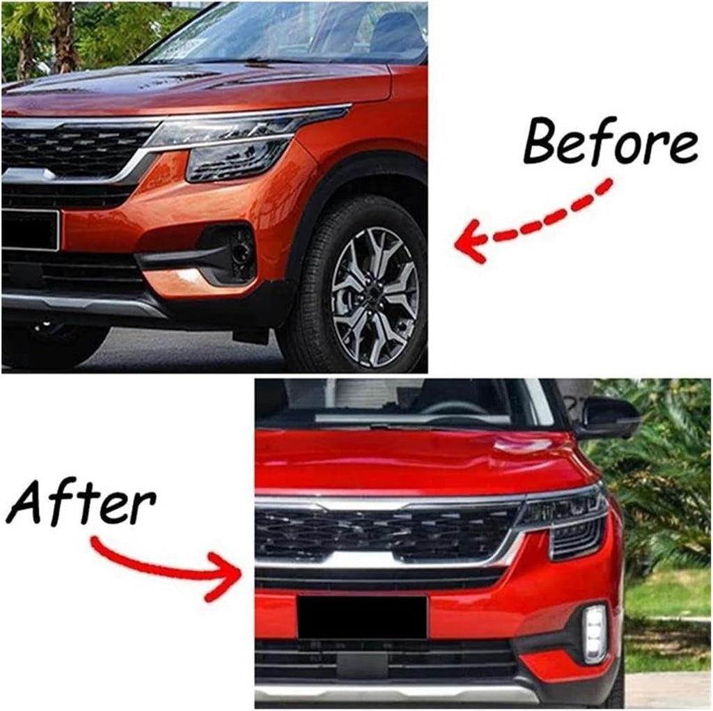 Car Front Head Light for Kia for Seltos for KX3 2020 2021 Turn Signal Indicator Fog Lamp,White and Yellow Light Car LED DRL Daytime Running Light Headlight