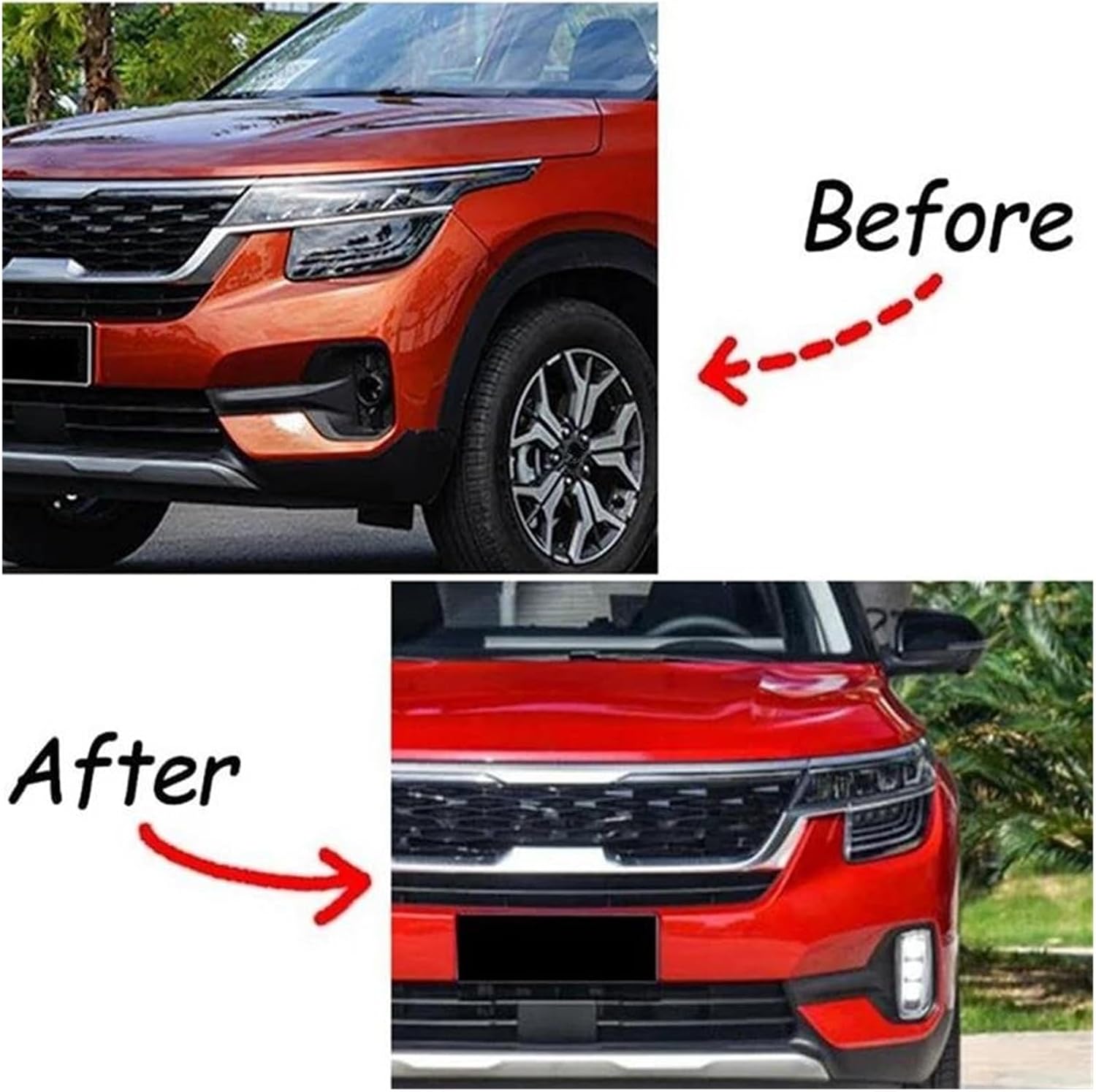 Car Front Head Light for Kia for Seltos for KX3 2020 2021 Turn Signal Indicator Fog Lamp,White and Yellow Light Car LED DRL Daytime Running Light Headlight
