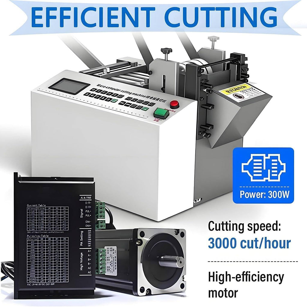 300W Fully Automatic Heat-Shrink Tube Cutting Machine, Precision 0.1MM Electric Cable Cutter, Ideal for Rubber & Plastic Tubes, Micro Control Technology