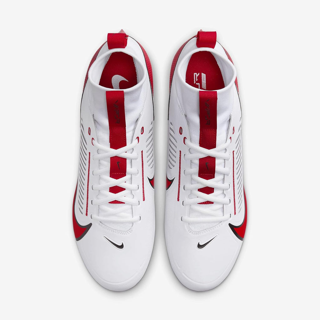 Nike Vapor Edge Pro 360 2 (Team Bank) Men's Football Cleats (FQ4044-105, White/Black/University Red) Size 14