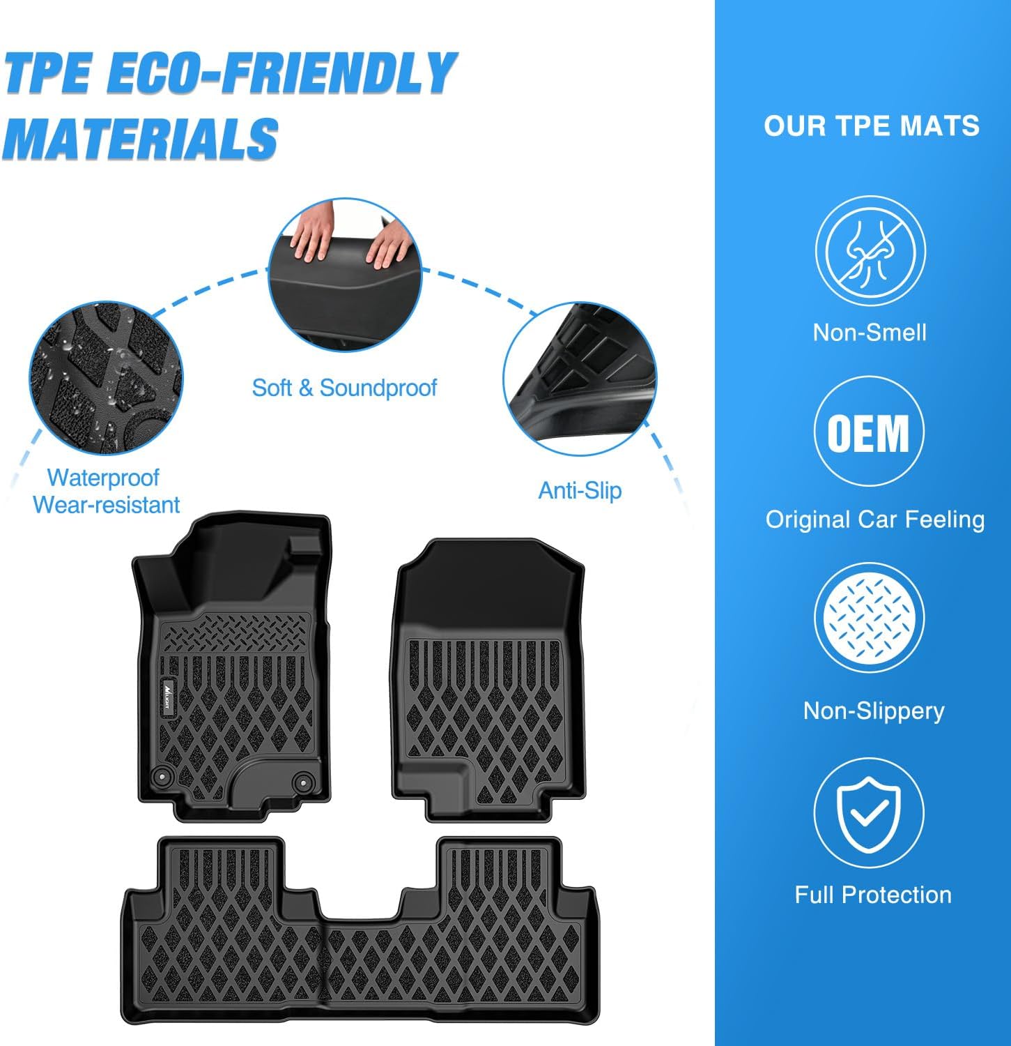 Nilight TPE Floor Mats for Honda CRV CR-V 2012 2013 2014 2015 2016 All Weather Custom Fit Heavy Duty Floor Liners