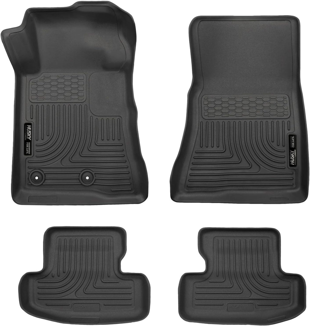 Husky Liners Weatherbeater Floor Mats | Fits 2015-2026 Ford Mustang | Front & 2nd Row, 3-pc Black - 99371