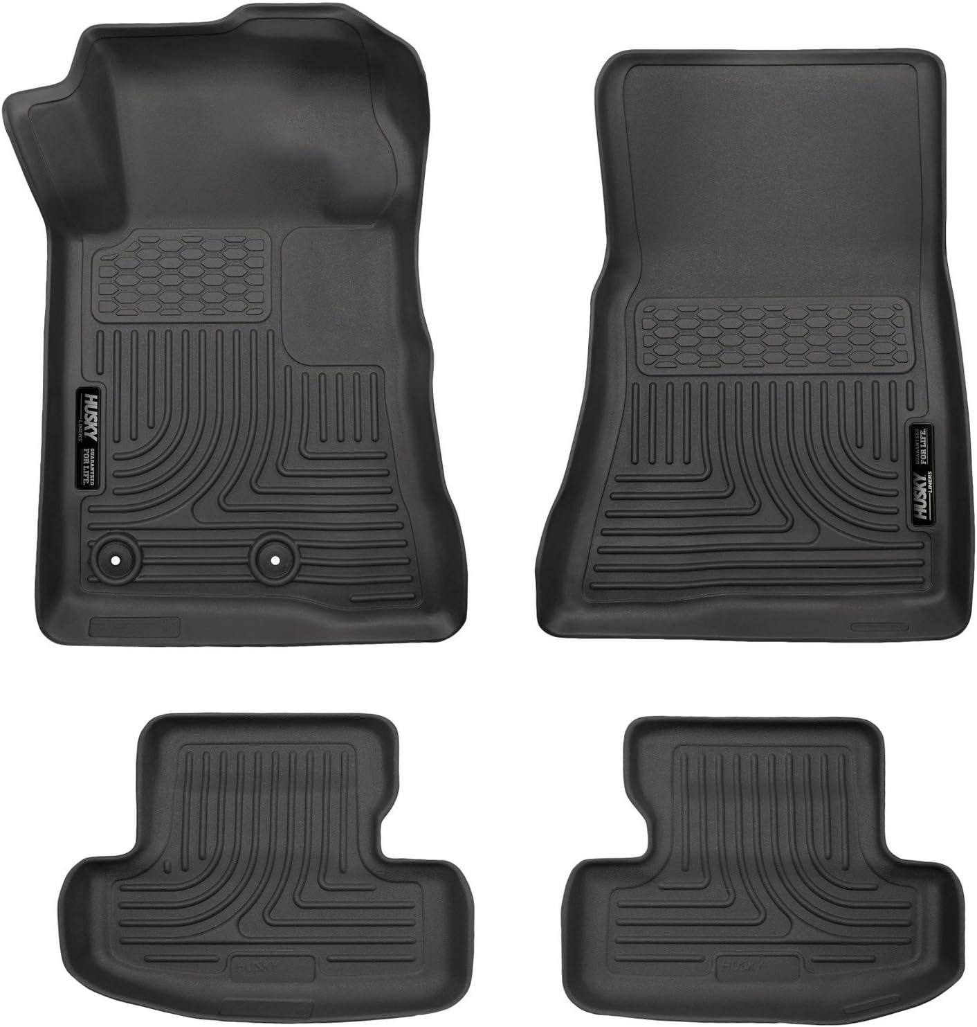 Husky Liners Weatherbeater Floor Mats | Fits 2015-2026 Ford Mustang | Front & 2nd Row, 3-pc Black - 99371