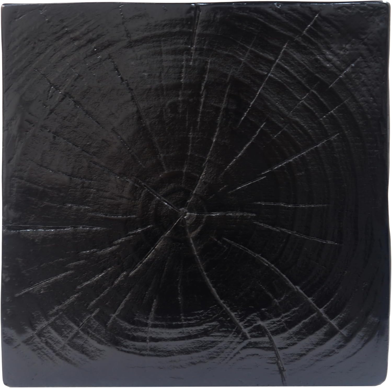 Christopher Knight Home Bard 18' Square Living Room Side Table, Wood-Like Distressed Finish End Table, Decorative Accent Table for Indoor Outdoor Usage, Space Saving Furniture, Black