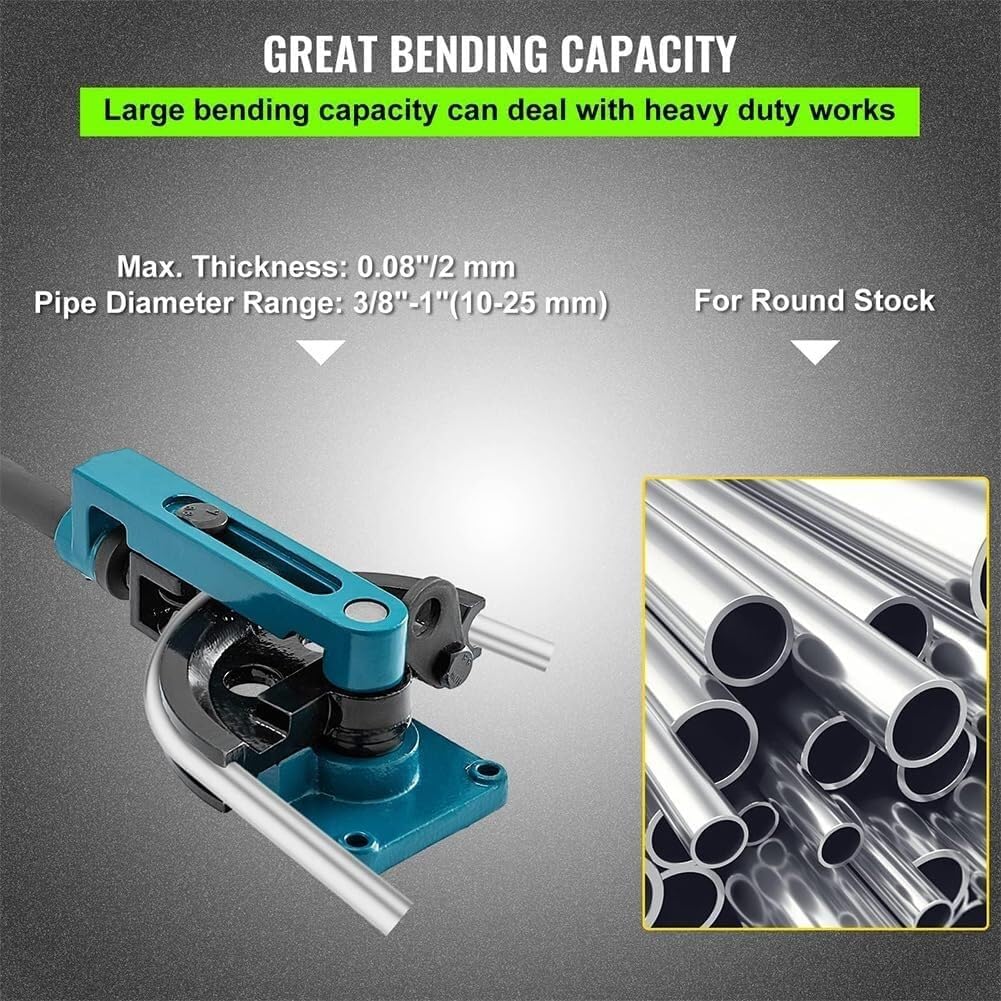 Manual Pipe Bender Set, Pipe Tube Bender 3/8 to 1 Inch,10-25mm Multifunction Steel Copper Tube Bending Machine, Tubing Bending Tool for Repair Punche