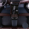 Car Floor Mats for Dodge Challenger 2020-2022,Leather Luxury Floor Liner All Weather Protection Carpet. (Full Set/Black-Blue)