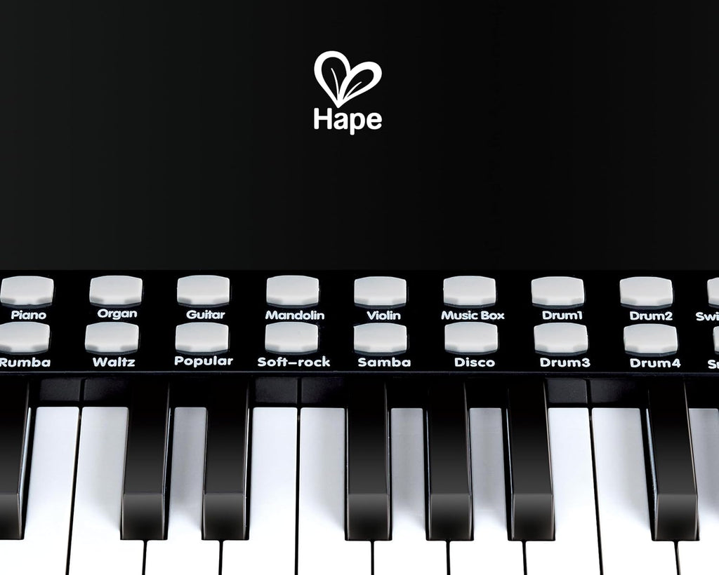 Hape Learn with Lights Black Piano with Stool